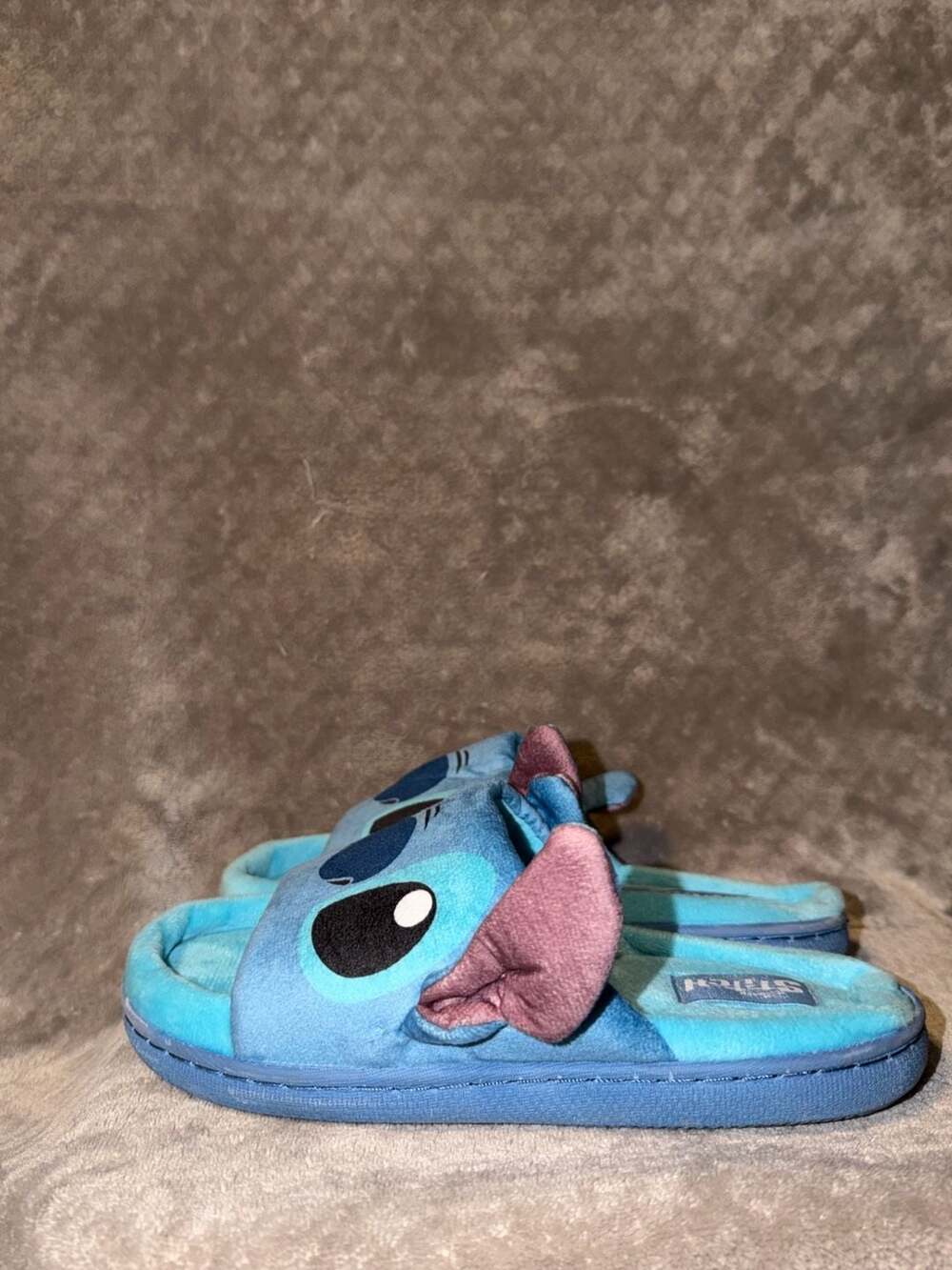 Disney Stitch Plush Slide Slippers with 3D Ears Blue - Picture 5 of 8